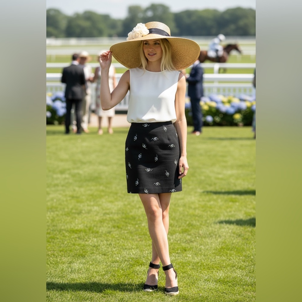 MAJE Horse shoe and stars embroidered skirt - Picture 1 of 10